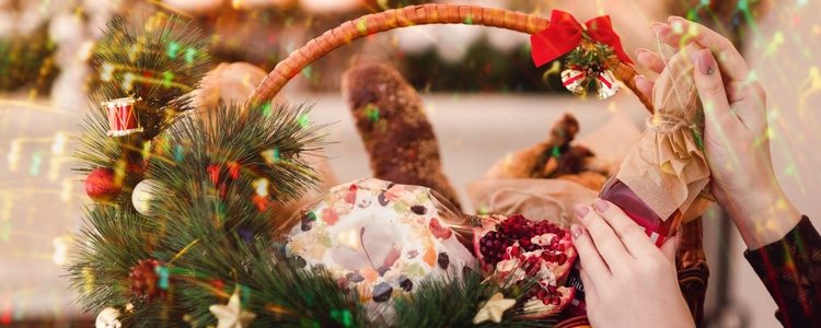 Las cestas de Navidad se utilizan para desear felices fiestas