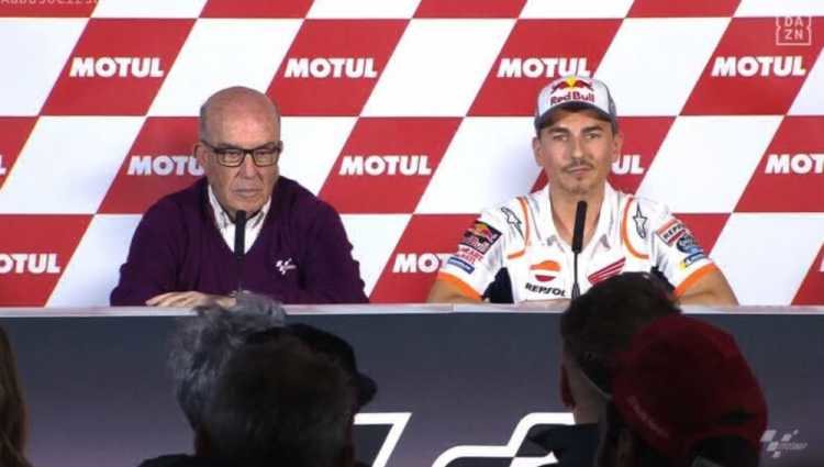 Jorge Lorenzo durante su rueda de prensa