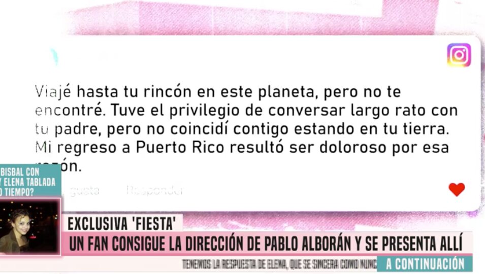 Comentario de un fanático anónimo en el Instagram de Pablo Alborán | Foto: Telecino.es