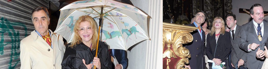 La Baronesa Thyssen disfruta de la Semana Santa de Málaga junto a Manolo Segura