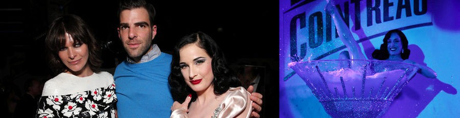 Zachary Quinto y Milla Jovovich, testigos del sensual baile de Dita Von Teese para promocionar un licor