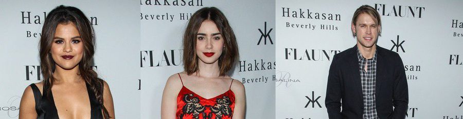 Selena Gomez, Lily Collins y Chord Overstreet apoyan la fiesta de lanzamiento de la revista Flaunt