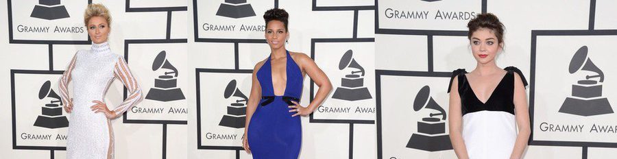 Paris Hilton, Ariana Grande, Sarah Hyland y Alicia Keys brillan en la alfombra roja de los Grammy 2014