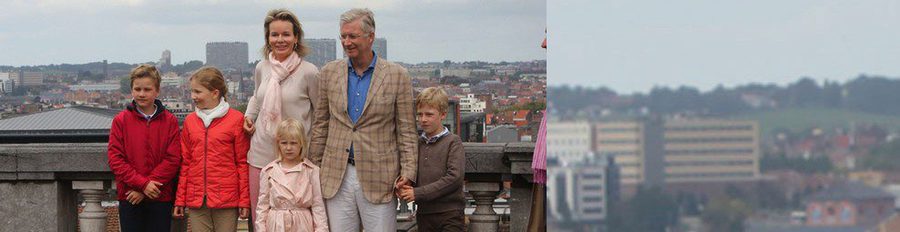 Isabel, Gabriel, Emmanuel y Leonor: Los pequeños Príncipes de Bélgica cogen la bici con los Reyes Felipe y Matilde