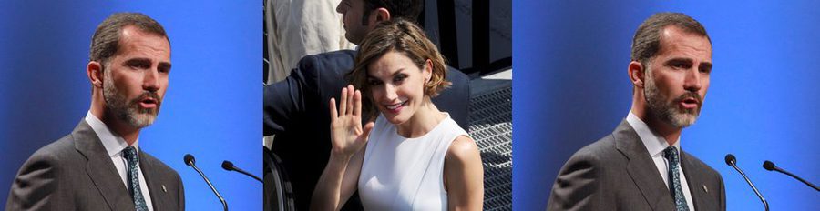 La cara y la cruz: La Reina Letizia se divierte en Milán mientras el Rey Felipe se pone firme en Barcelona