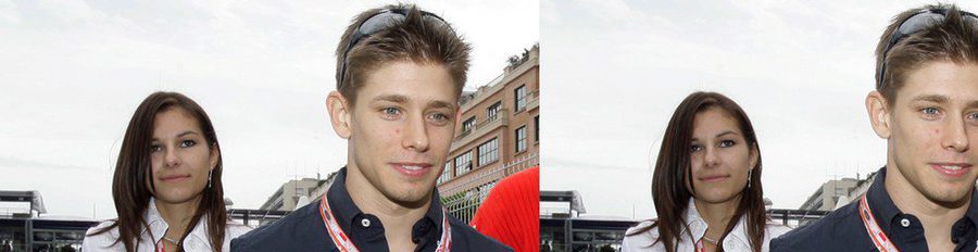 El piloto Casey Stoner y su mujer Adriana Tuchyna han sido padres de una niña