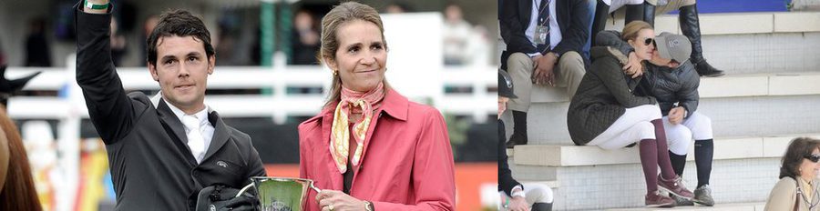 La Infanta Elena entrega la Copa del Rey de Hípica a Sergio Álvarez bajo la atenta mirada de Marta Ortega
