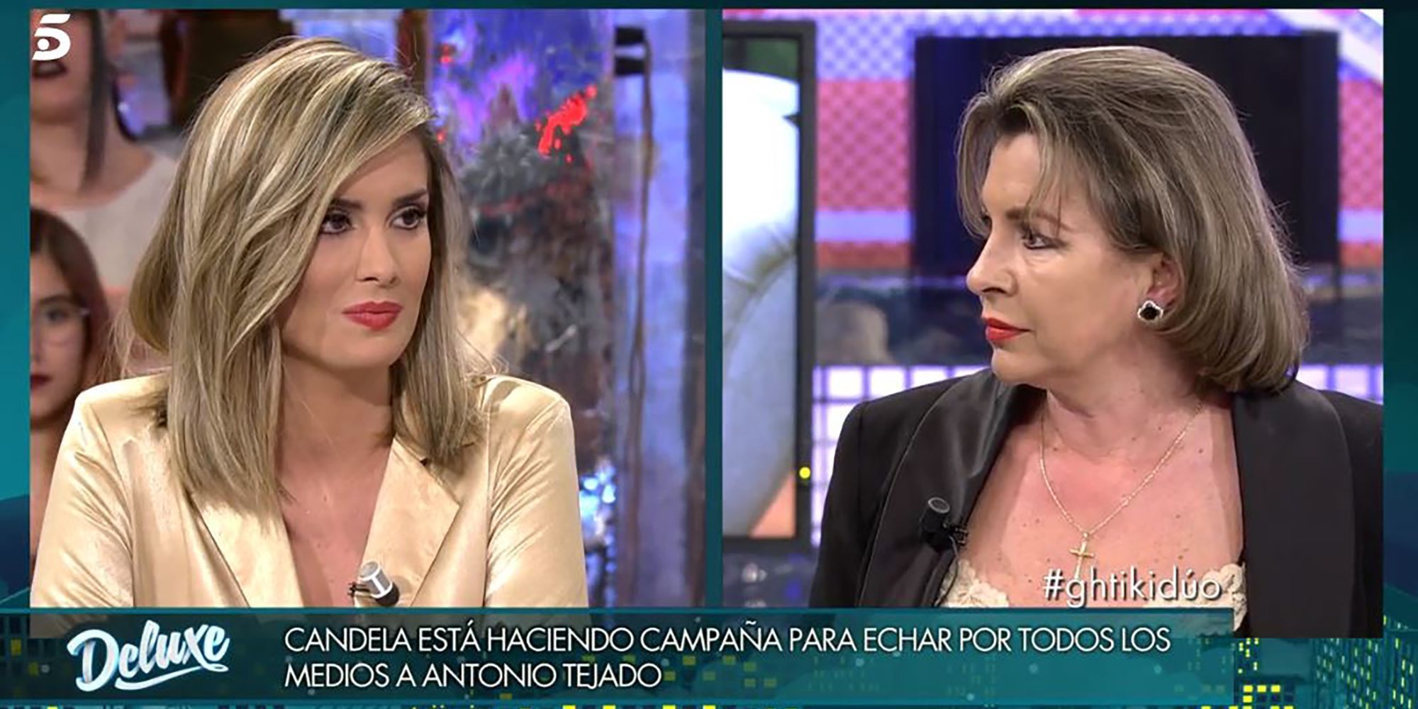 La madre de Tejado se enfrenta a Candela en 'Sábado Deluxe': "Se quitó caché en 'GH DÚO' para dárselo a ella"