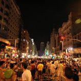 Gran Vía de Madrid durante el Orgullo Gay