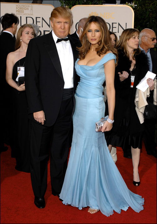 Donald y Melania Trump en los Premios Globos de Oro 2007