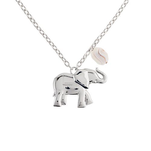 Colgante de elefante plateado de la colección de Sara Carbonero para Agatha París
