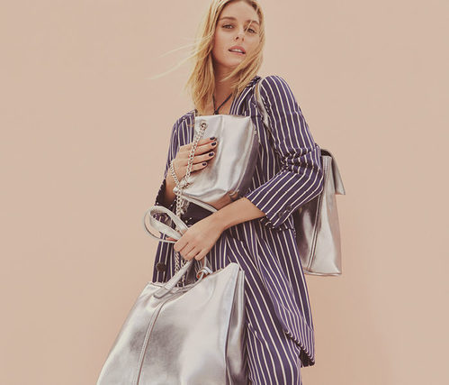 Olivia Palermo y los bolsos metalizados de MAX&Co primavera/verano 2017