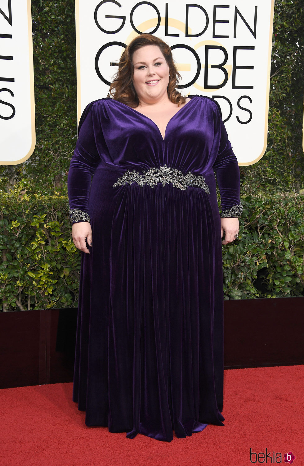 Chrissy Metz en la alfombra roja de los Globos de Oro 2017