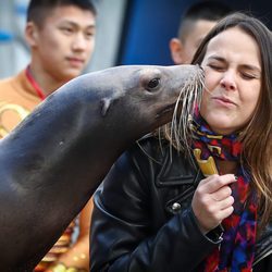 Pauline Ducruet con una foca en la inauguración del Festival de Circo de Monte-Carlo 2017
