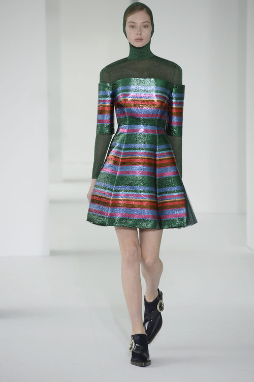 Vestido multicolor de Delpozo otoño/invierno 2017/2018 en la New York Fashion Week