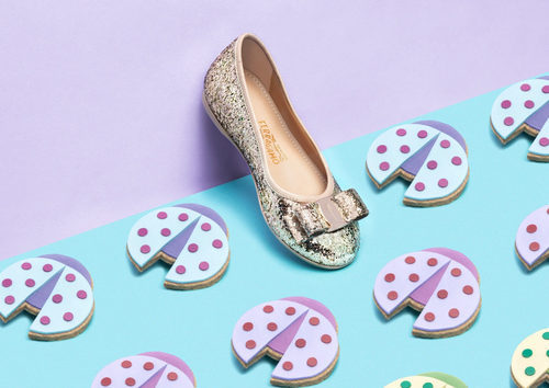 Bailarina glitter de Salvatore Ferragamo colección Mini invierno 2017