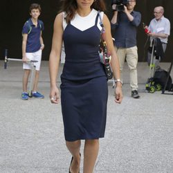 Hiba Abouk en la capilla ardiente de David Delfín en el Museo del Traje de Madrid