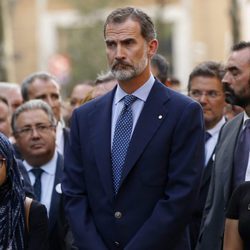 El Rey Felipe en la manifestación de Barcelona tras los atentados de Las Ramblas y Cambrils