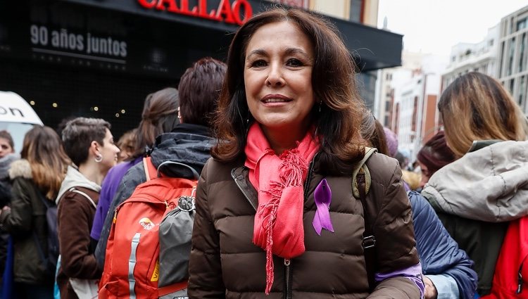 Isabel Gemio en la huelga por el Día de las Mujeres del 8 de marzo