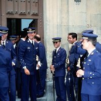El Rey Felipe con unos amigos en la boda de un amigo del Ejército del Aire