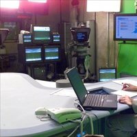 Letizia Ortiz en el plató en el que presentaba el Telediario