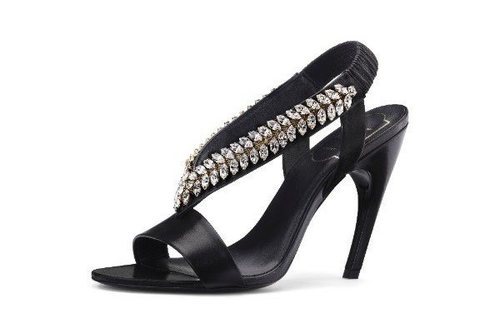 Sandalia de tacón en color negra con brillantes de la nueva colección primvera/verano 2018 de Roger Vivier