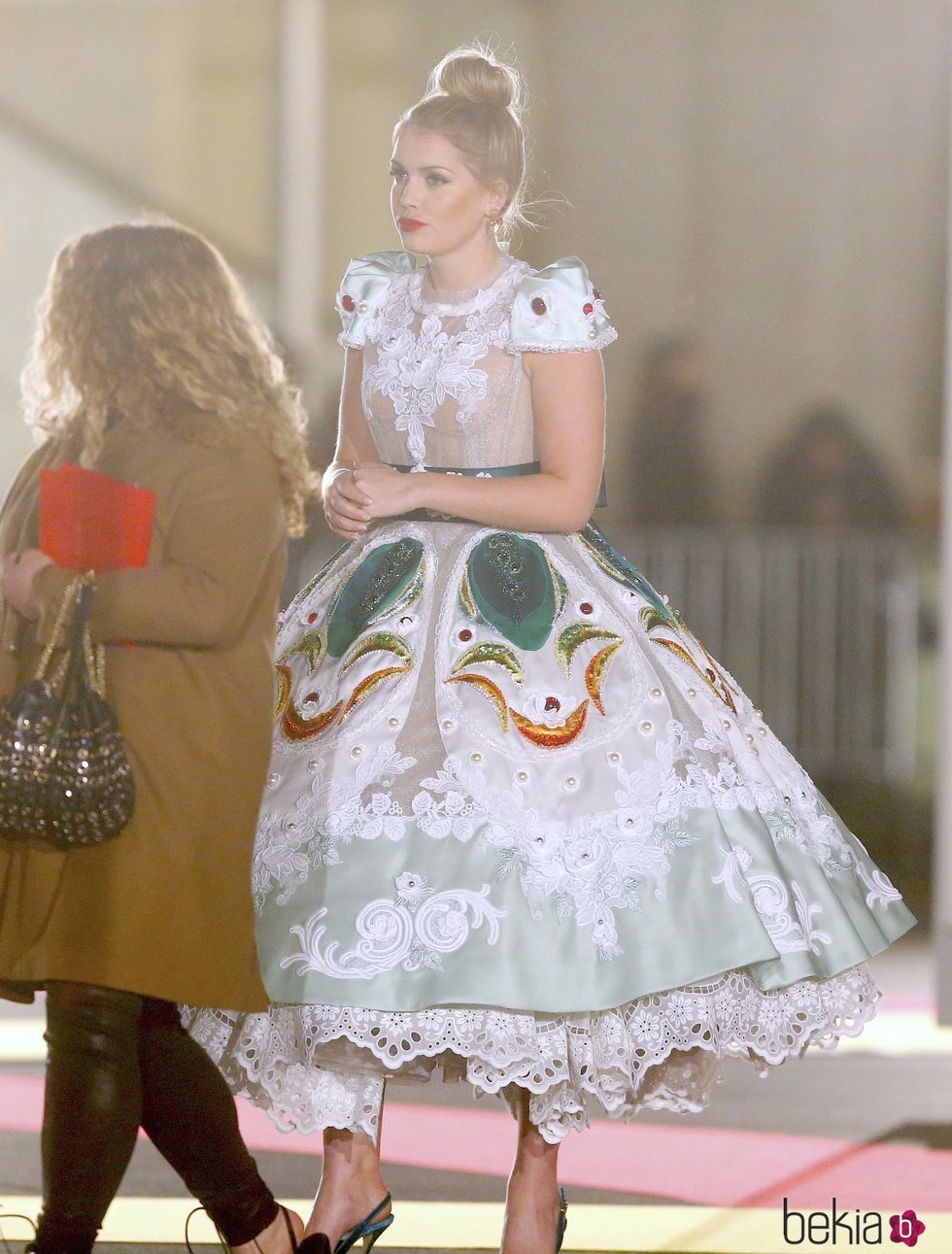 Lady Kitty Spencer en un desfile de Dolce & Gabbana en Nueva York