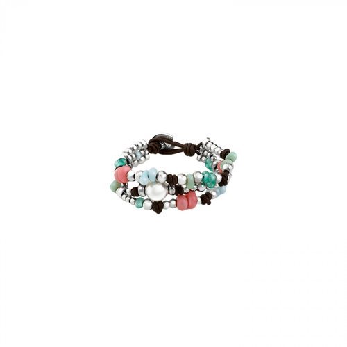 Pulsera de doble cuero de colorines de la nueva colección primavera/verano 2018 de la firma Uno de 50 'colección océano'