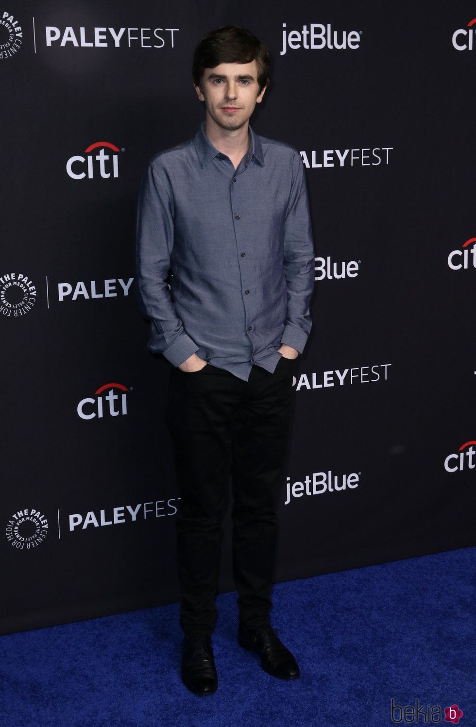Freddie Highmore en un acto promocional de 'The Good Doctor'