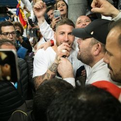 Sergio Ramos celebrando el pase a la final de la Champions League