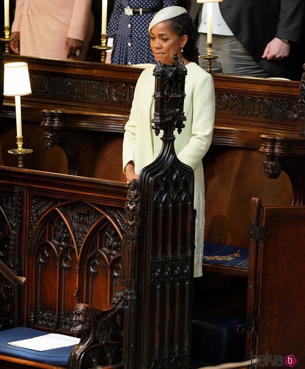 Doria Ragland, muy emocionada en la boda del Príncipe Harry y Meghan Markle