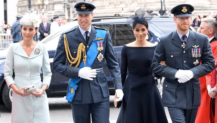 Los Duques de Cambridge y los Duques de Sussex en la celebración del centenario de la RAF