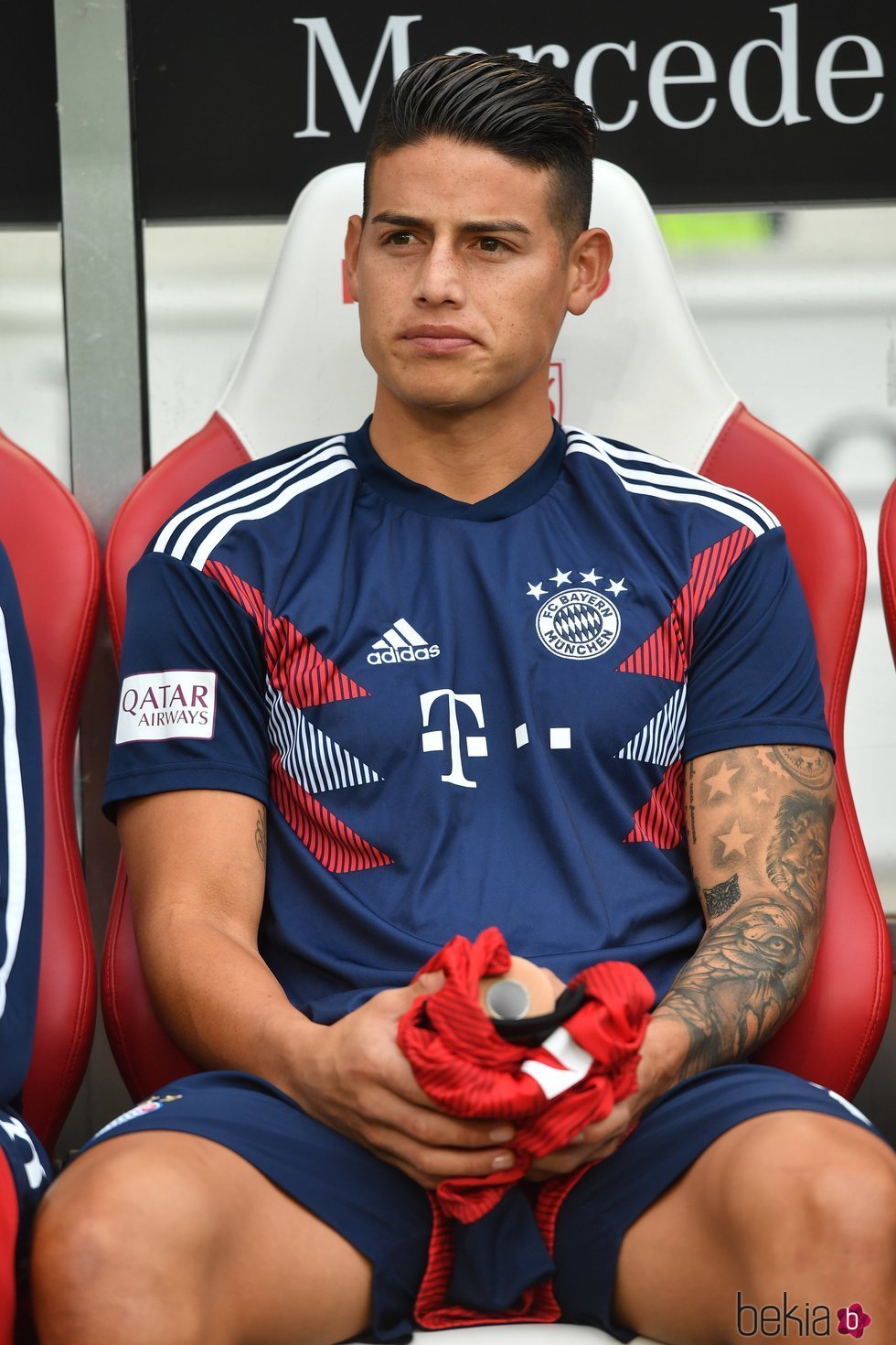 James Rodríguez en un partido con el Bayern Múnich