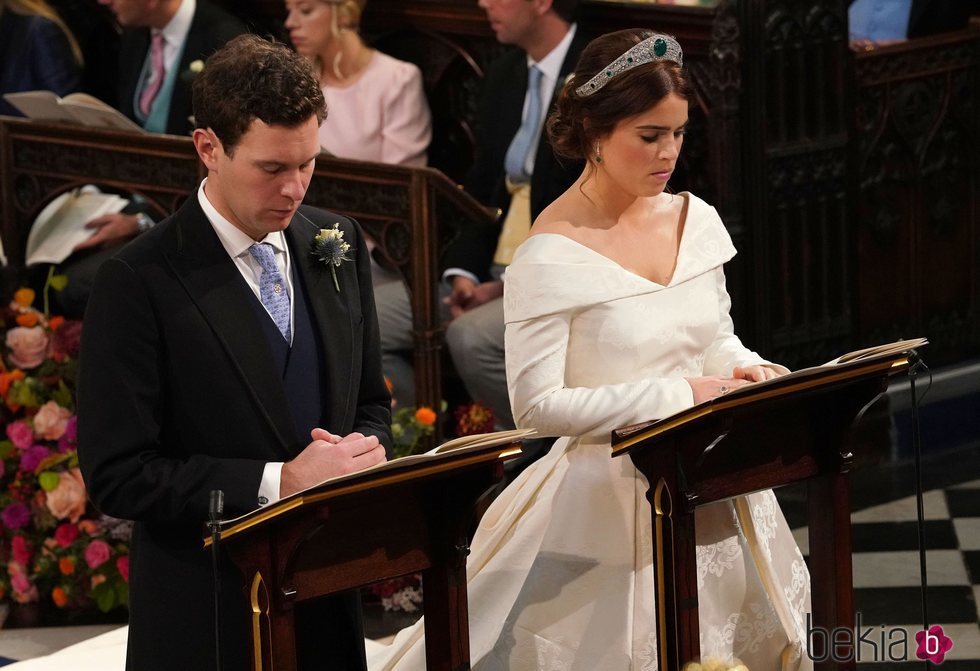 Eugenia de York y Jack Brooksbank en un momento de su boda