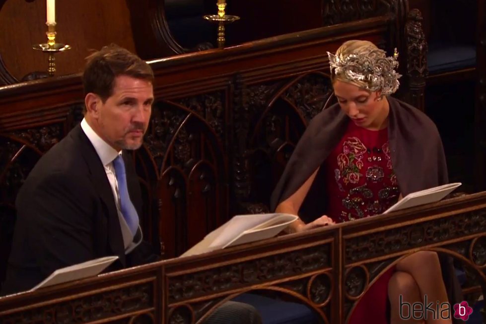 Pablo de Grecia y Olympia de Grecia en la boda de Eugenia de York y Jack Brooksbank