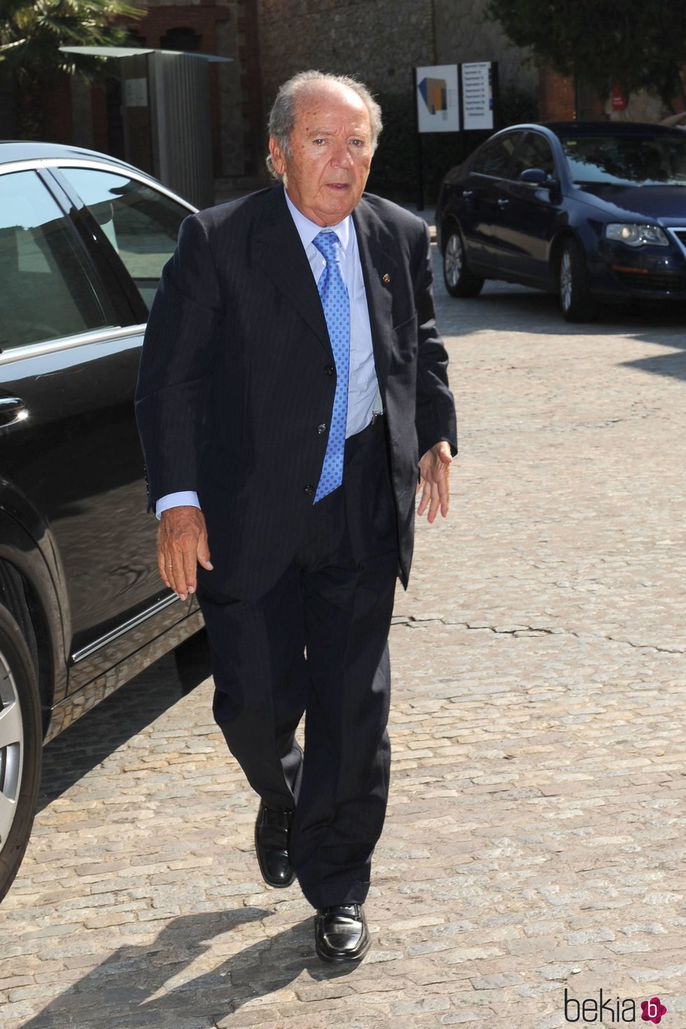 Josep Lluis Núñez en el funeral de Jesús Pereda