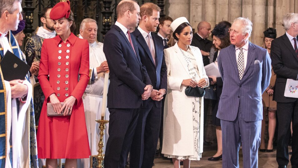 El Príncipe Carlos y Camilla Parker con los Duques de Cambridge y los Duques de Sussex en el Día de la Commonwealth 2019