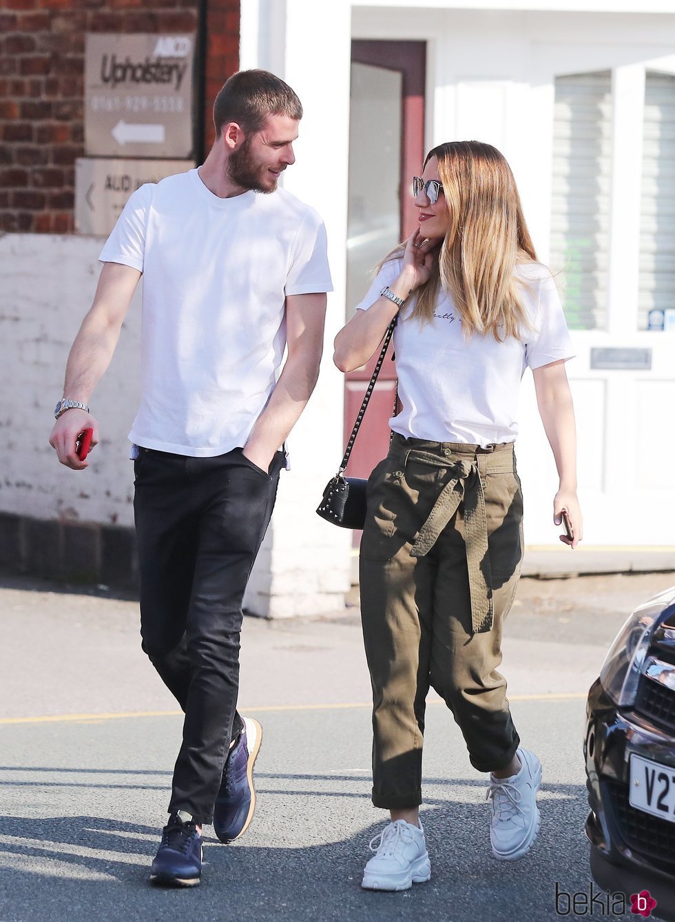 Edurne y David De Gea por las calles de Manchester