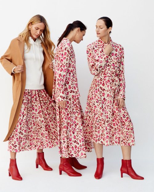 Tres modelos luciendo un vestido de Mango 2019