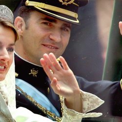 Primer plano de Don Felipe y Doña Letizia el día de su boda