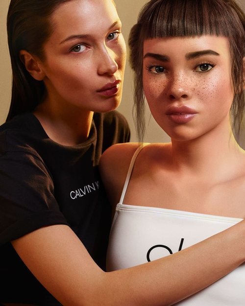 Bella Hadid y Lil Miquela en la nueva campaña de Calvin Klein