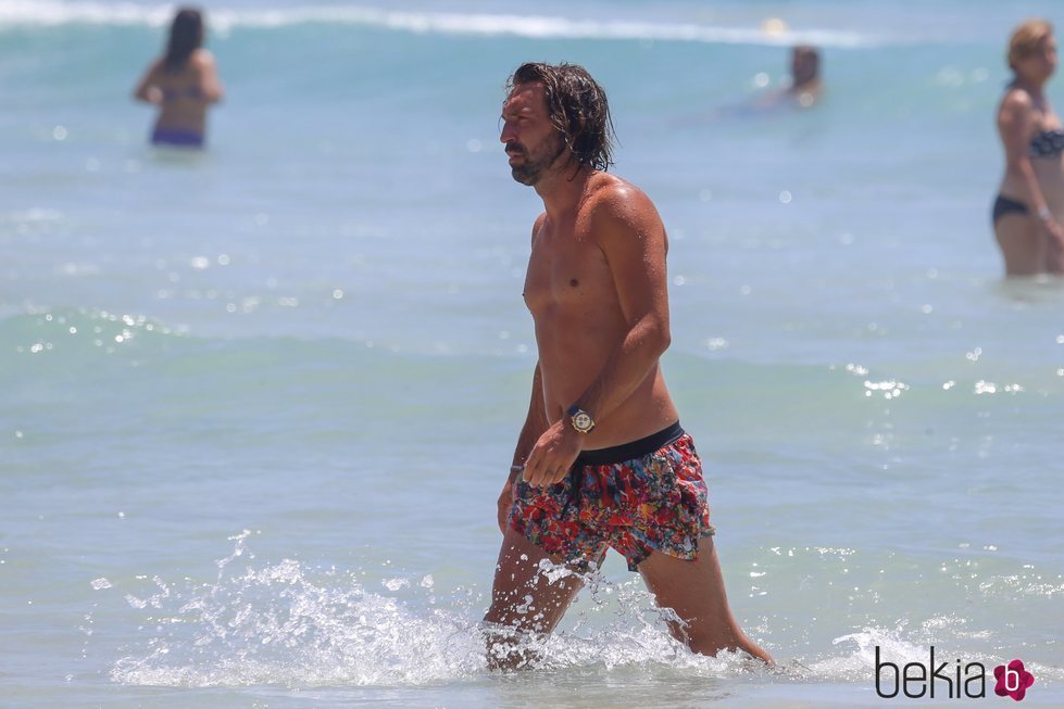 Pirlo durante sus vacaciones en familia en Ibiza