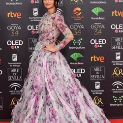 Penélope Cruz posando en la alfombra roja de los Goya 2020