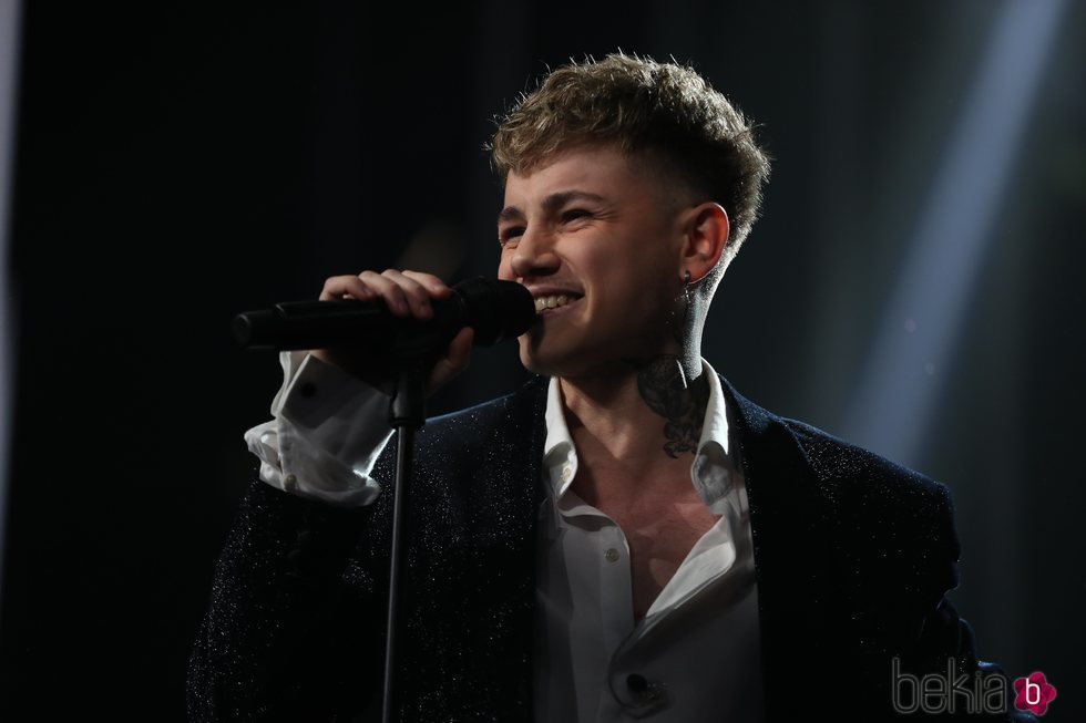 Hugo durante su actuación en la Gala 2 de 'OT 2020'