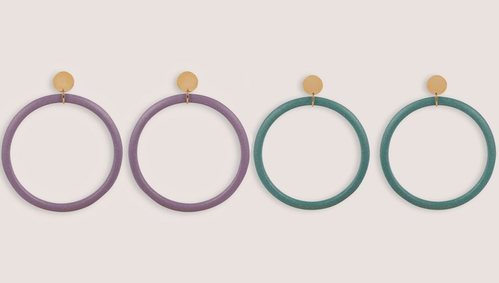 Pendientes de aro de la colección 'Tetra' de Malababa