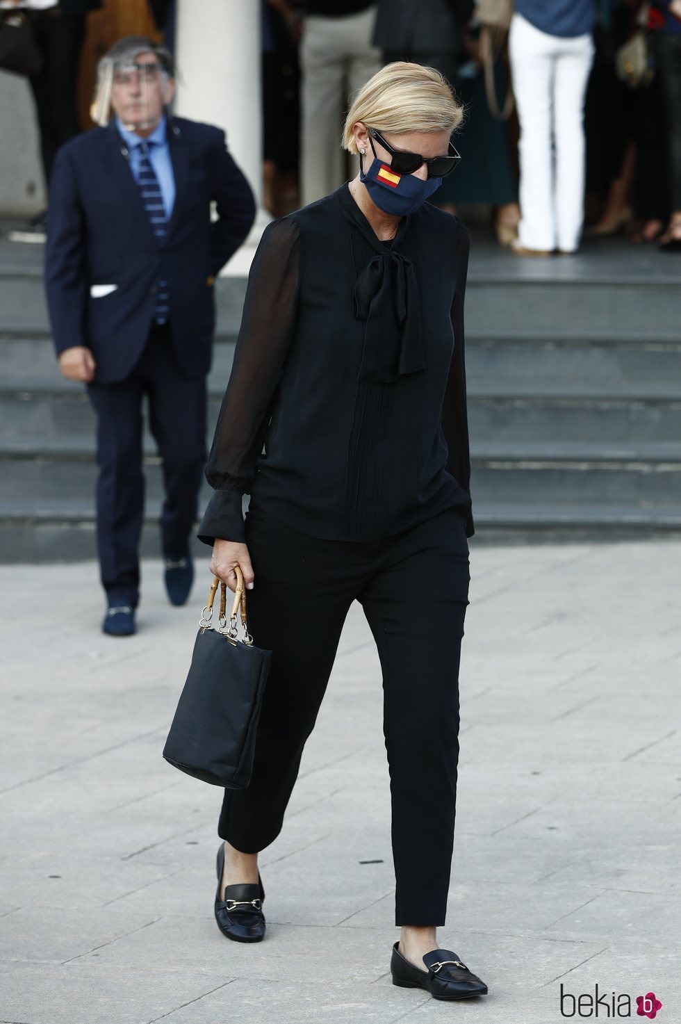 María Zurita en el funeral de Álex Lequio Obregón en Madrid
