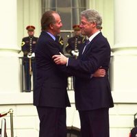 El Rey Juan Carlos y Bill Clinton en la Casa Blanca