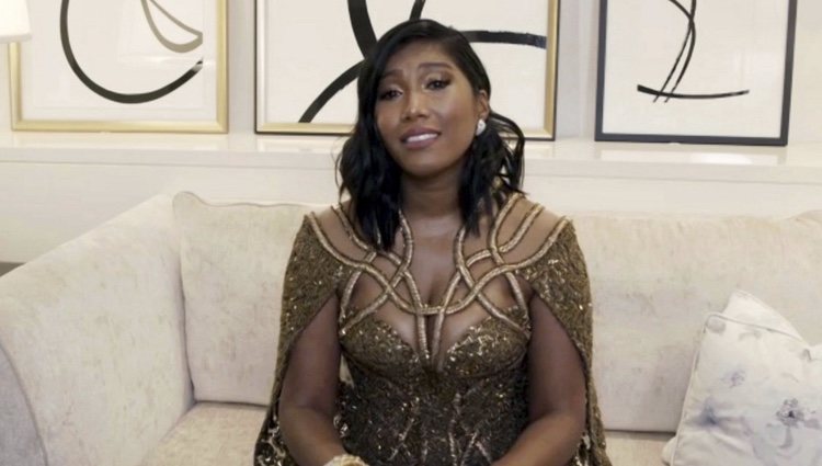 Taylor Simone Ledward Boseman en su discurso en honor a Chadwick Boseman en los Globos de Oro 2021
