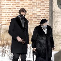 Astrid de Noruega en el funeral de Erling Lorentzen
