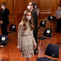 La Princesa Leonor durante la celebración de su primer acto oficial en solitario en el Cervantes